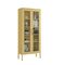 STEELEN COLOR Μεταλλική Ντουλάπα - Βιβλιοθήκη 80x35x190cm Πάχους 0.8mm Εσωτερικού Χώρου με Τζάμι και Πόδια Butter Yellow
