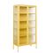 STEELEN COLOR Μεταλλική Ντουλάπα 90x55x190cm Πάχους 0.8mm Εσωτερικού Χώρου με Τζάμι και Πόδια Butter Yellow