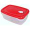 BAMA Ιταλίας Τάπερ-Φαγητοδοχείο 22.5x15.5x9.5cm Ορθογώνιο με Βαλβίδα 2lt Διάφανο Κόκκινο Καπάκι