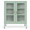 STEELEN COLOR Μεταλλική Ντουλάπα 100x40x70cm Πάχους 0.8mm Εσωτερικού Χώρου με Βιτρίνα Τζάμι και Πόδια Pastel Green