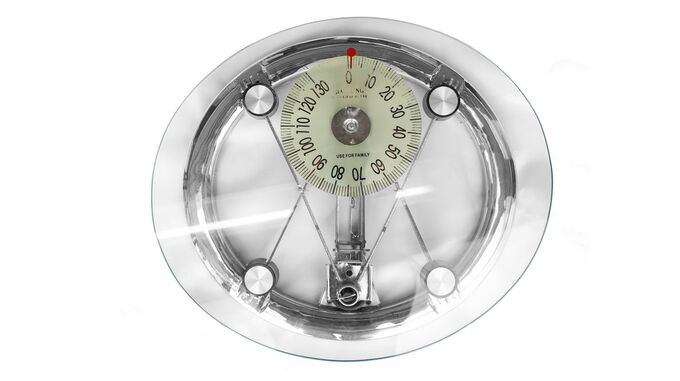 Μηχανική Ζυγαριά Μπάνιου Γυάλινη με Ικανότητα Ζύγισης 130kg Πάχος Γυαλιού 8mm Βάρος 2.26kg RETRO GLASS