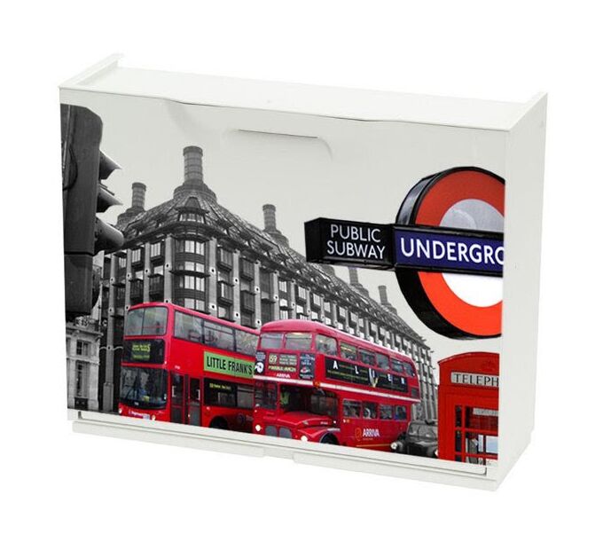 Παπουτσοθήκη Πλαστική Συναρμολογούμενη 51x17,3x41cm για 3 Ζευγάρια UNIKA Decor London Red Bus