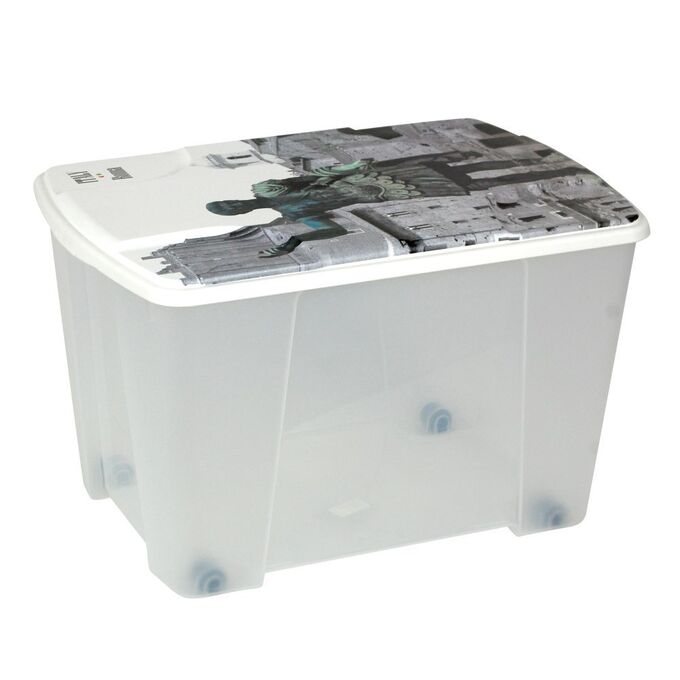 Κουτί Αποθήκευσης 56x39x35cm Πλαστικό 55lt Διάφανο Decor ROME ARTPLAST Ιταλίας