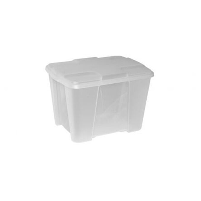 Κουτί Αποθήκευσης 40x30x26cm Πλαστικό 24lt Βάρος 1kg Διάφανο με Λευκό Καπάκι Artplast Ιταλίας