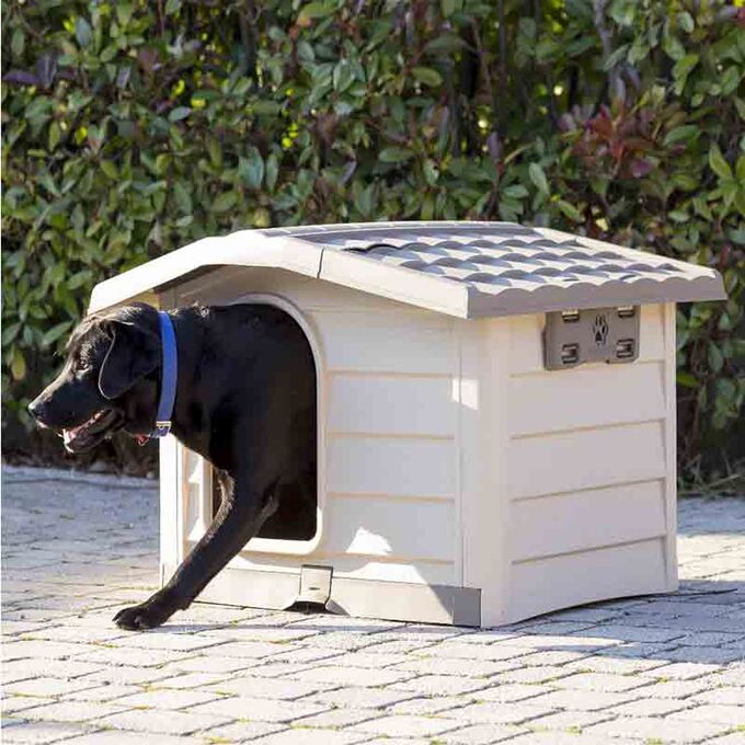 BAMA ITALY Σπίτι Σκύλου 110x94x77cm X LARGE με Ρυθμιζόμενη Οροφή και Αφαιρούμενο Πάτωμα 15kg Μπεζ/Καφέ BUNGALOW LARGE