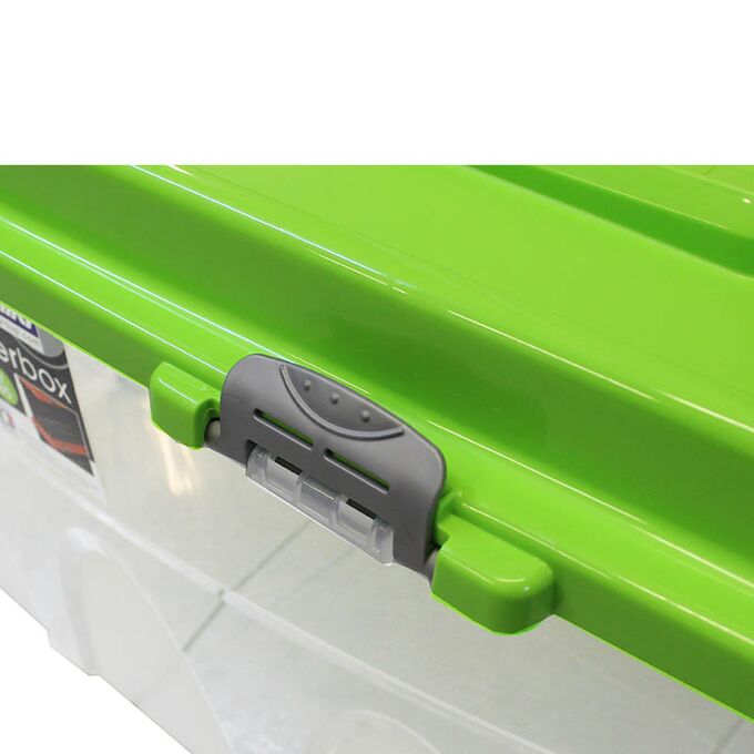 BAMA ITALY Κουτί Αποθήκευσης 80x40x45cm 85lt Πλαστικό με Κλιπς και 4 Ρόδες Διάφανο-Λαχανί IPERBOX