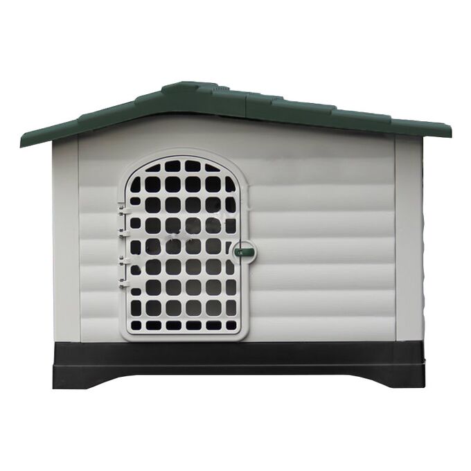 Σπίτι Σκύλου XLARGE 111x83.8x80.4cm με Πορτάκι Ασφαλείας και Ανοιγόμενη Πλευρά 15.6kg Λευκό Πάγου-Γκρί VESTA