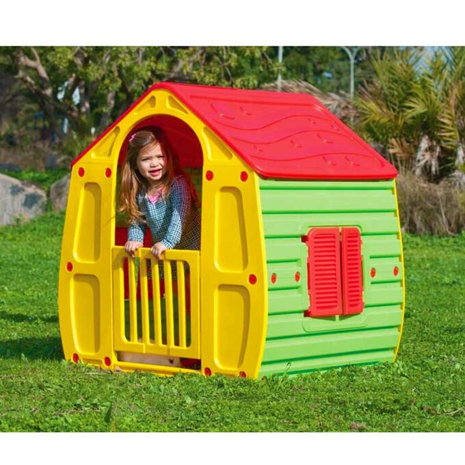 Παιδικό Σπιτάκι Κήπου 102x90x109cm Magical House Πράσινο-Κίτρινο με Κόκκινη Σκεπή STARPLAY
