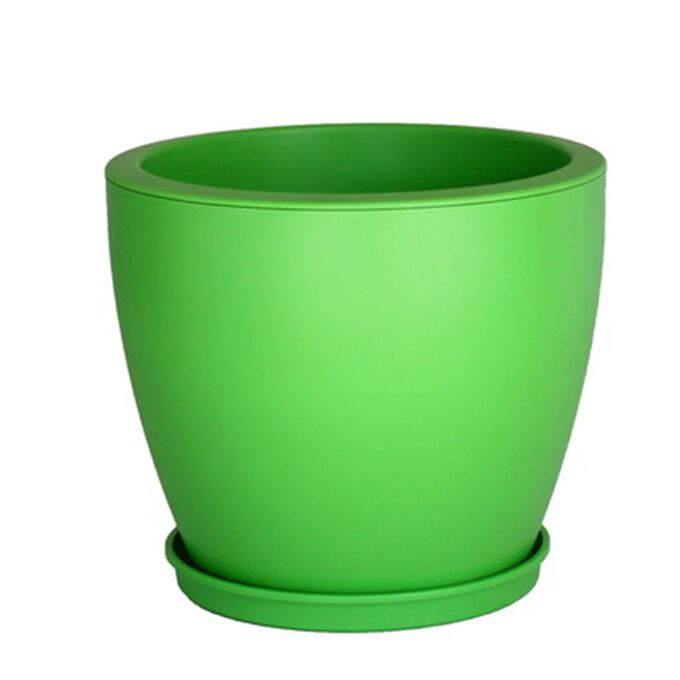 Κασπώ/Γλάστρα Πλαστικό Στρογγυλό Ø20x17cm 3.5lt LINEA COLOR Πράσινο Ελλάδας