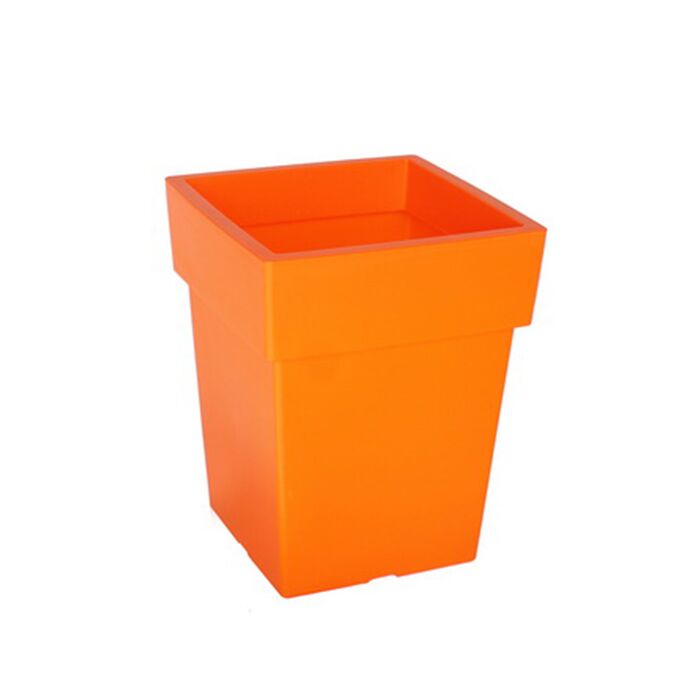Γλάστρα Τετράγωνη Χαμηλή 15x15x18cm - 2.5lt Πλαστική Πορτοκαλί Ελλάδας