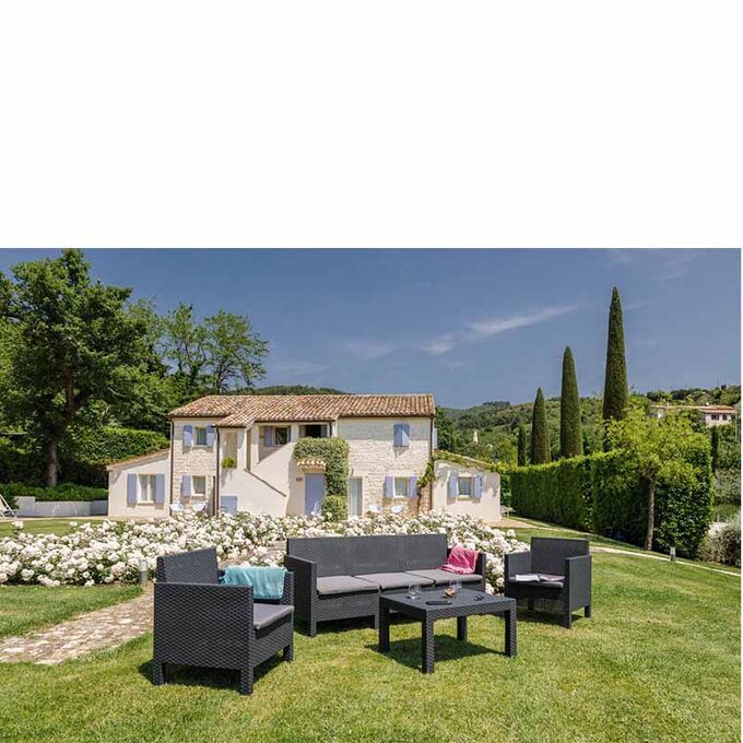 TOOMAX ITALY Καθιστικό-Σαλόνι Κήπου 5 Ατόμων + Τραπέζι Κήπου Πολυπροπυλένιο Rattan Ανθρακί PENELOPE 5 SEATS