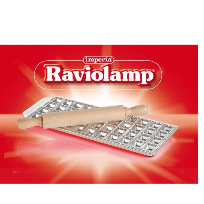 IMPERIA Raviolamp Φόρμα Design 44 θέσεων Αλουμινίου Ασημί για Ζυμαρικά Raviolini Da Brodo 28.5x10.5x1.5cm και Πλάστης