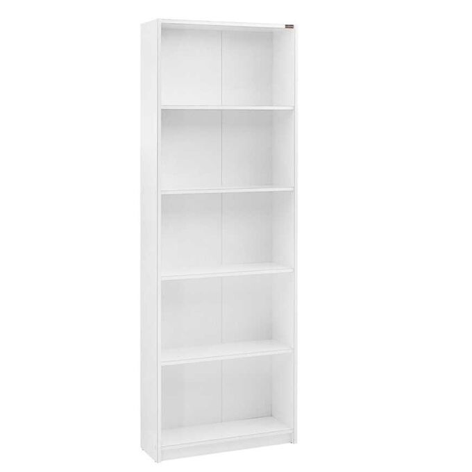 Βιβλιοθήκη-Ραφιέρα 5όροφη 64x26x182cm Ξύλινη 23.3kg Γυαλιστερό 350-PP Λευκό