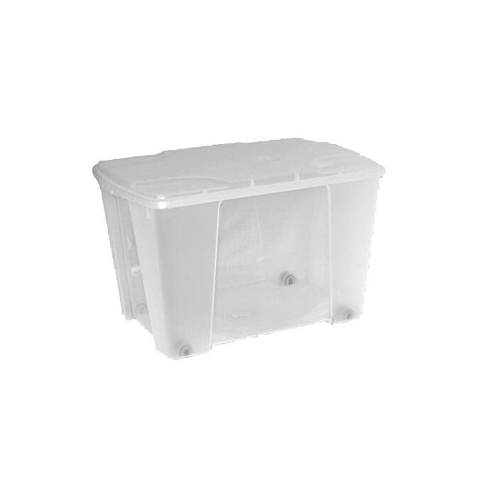 Κουτί Αποθήκευσης 56.5x39x35cm Πλαστικό 51lt με Ρόδες Βάρος 2kg Διάφανο με Διάφανο Καπάκι Artplast Ιταλίας