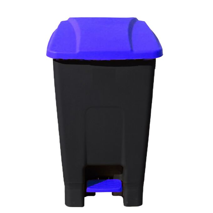Κάδος Απορριμάτων 50lt 39x49x67cm 2.93kg Πλαστικός Επαγγελματικός/Οικιακός με Ρόδες και Χειρολαβή Μαύρο - Μπλε