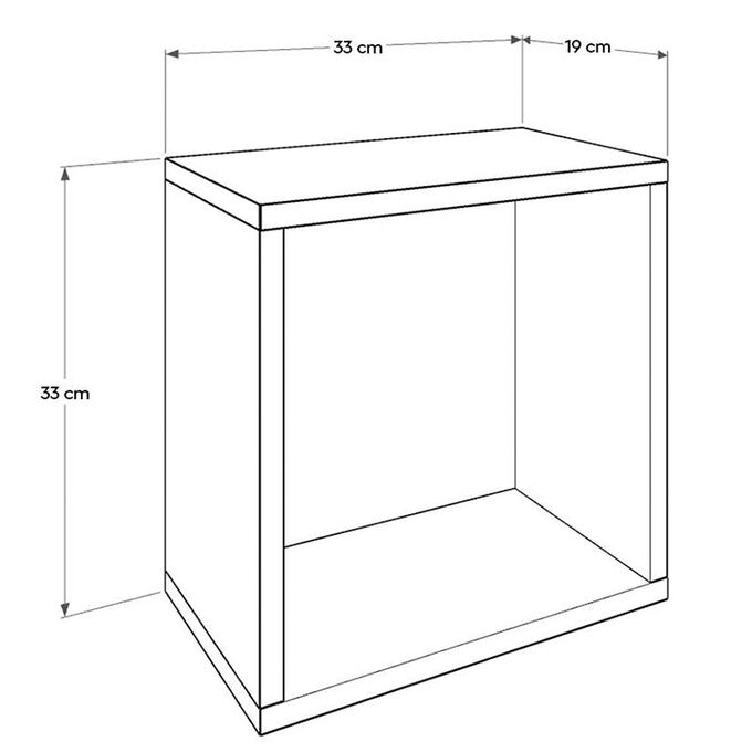 Ράφι Τοίχου Διακοσμητικό Κουτί 33x19x33cm Ξύλινο Λευκό Γυαλιστερό 3.11kg RAF033DD