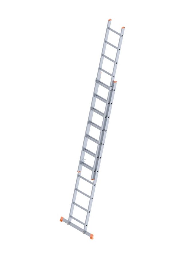 Σκάλα Αλουμινίου 2x11 Σκαλιά Αναπτυσσόμενη 5,17m  Διπλή-Σχήμα ''Λ'' με Βάση Στηρίγματος 12.5kg Αντοχή 150kg SN7211