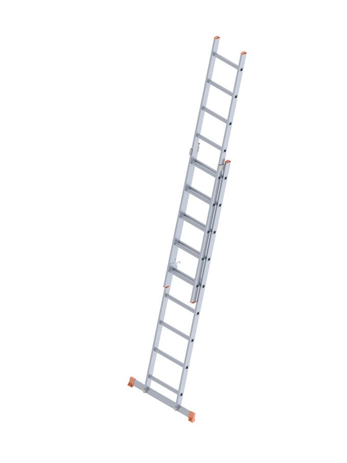 Σκάλα Αλουμινίου 2x9 Σκαλιά Αναπτυσσόμενη 4.09m Διπλή-Σχήμα ''Λ'' με Βάση Στηρίγματος 9.65kg Αντοχή 150kg