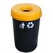 Κάδος Ανακύκλωσης 60lt Ø41x62.5cm 1.91kg Πλαστικός με Άνοιγμα Ø14cm στο Καπάκι Μαύρο-Κίτρινο Ελλάδας